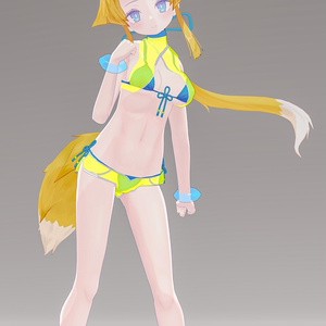 「お狐様女学生 稲荷原」 オリジナル3Dモデル 複数アバター対応衣装同梱 #e62f8b 缩略图 29