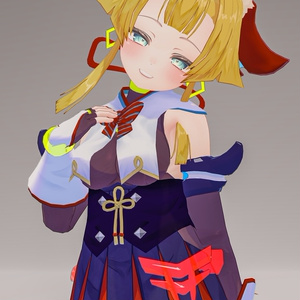 「お狐様女学生 稲荷原」 オリジナル3Dモデル 複数アバター対応衣装同梱 #e62f8b 缩略图 50