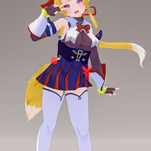 「お狐様女学生 稲荷原」 オリジナル3Dモデル 複数アバター対応衣装同梱 #e62f8b 缩略图 30