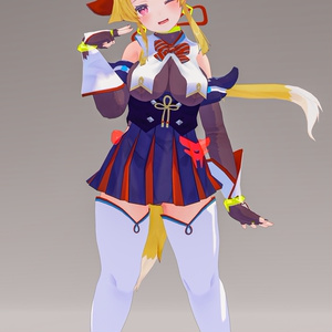 「お狐様女学生 稲荷原」 オリジナル3Dモデル 複数アバター対応衣装同梱 #e62f8b 缩略图 36
