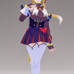 「お狐様女学生 稲荷原」 オリジナル3Dモデル 複数アバター対応衣装同梱 #e62f8b 缩略图 78
