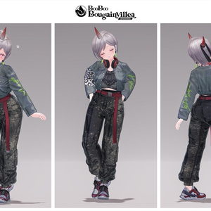 「鬼のお姉さん 霧子」 複数アバター対応衣装同梱 オリジナル3Dモデル VRChat向けアバター #e62f8b 缩略图 10