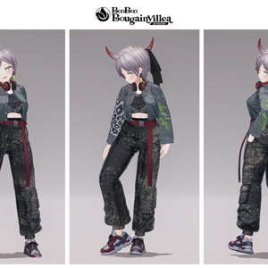 「鬼のお姉さん 霧子」 複数アバター対応衣装同梱 オリジナル3Dモデル VRChat向けアバター #e62f8b 缩略图 15