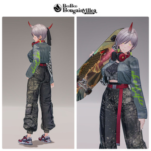 「鬼のお姉さん 霧子」 複数アバター対応衣装同梱 オリジナル3Dモデル VRChat向けアバター #e62f8b 缩略图 4