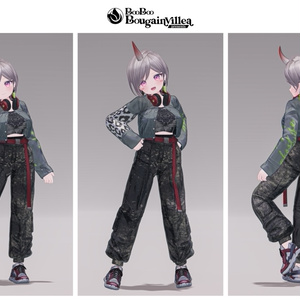 「鬼のお姉さん 霧子」 複数アバター対応衣装同梱 オリジナル3Dモデル VRChat向けアバター #e62f8b 缩略图 18