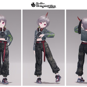 「鬼のお姉さん 霧子」 複数アバター対応衣装同梱 オリジナル3Dモデル VRChat向けアバター #e62f8b 缩略图 17
