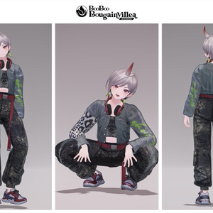 「鬼のお姉さん 霧子」 複数アバター対応衣装同梱 オリジナル3Dモデル VRChat向けアバター #e62f8b 缩略图 11