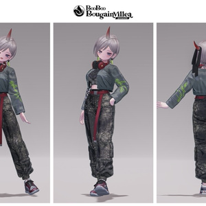 「鬼のお姉さん 霧子」 複数アバター対応衣装同梱 オリジナル3Dモデル VRChat向けアバター #e62f8b 缩略图 12
