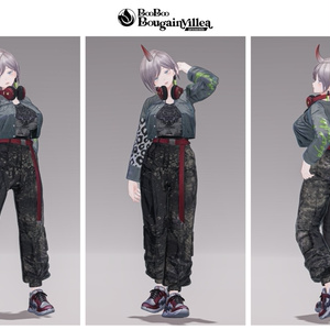 「鬼のお姉さん 霧子」 複数アバター対応衣装同梱 オリジナル3Dモデル VRChat向けアバター #e62f8b 缩略图 9