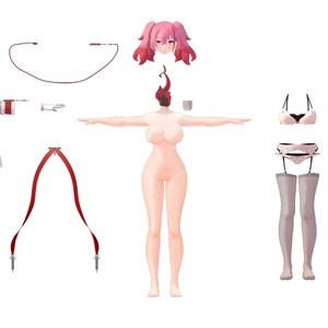 「デュラハンナースの範奈さん」 複数アバター対応衣装同梱 オリジナル3Dモデル VRChat向けアバター #e62f8b 缩略图 38