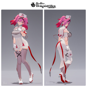 「デュラハンナースの範奈さん」 複数アバター対応衣装同梱 オリジナル3Dモデル VRChat向けアバター #e62f8b 缩略图 3