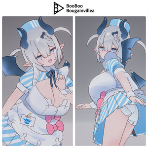 👿🍔デビルウエイトレス ベルセリナ 複数アバター対応衣装同梱 オリジナル3Dモデル VRChat向けアバター #e62f8b 缩略图 6