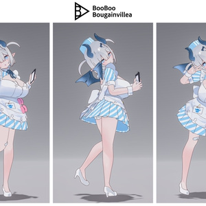👿🍔デビルウエイトレス ベルセリナ 複数アバター対応衣装同梱 オリジナル3Dモデル VRChat向けアバター #e62f8b 缩略图 8