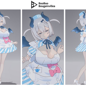 👿🍔デビルウエイトレス ベルセリナ 複数アバター対応衣装同梱 オリジナル3Dモデル VRChat向けアバター #e62f8b 缩略图 11