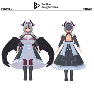 銀髪堕天使メイド ノクシエル VRChat向けオリジナル3Dアバター #e62f8b 缩略图 2