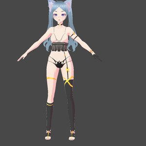  vroid leather, lingerie with stockings and gift shoes