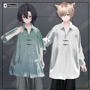 +Head/泣夜/獏 対応衣装モデル Pleated Over Shirt