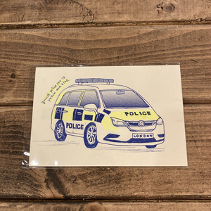 ポストカード　ロンドンのパトカー