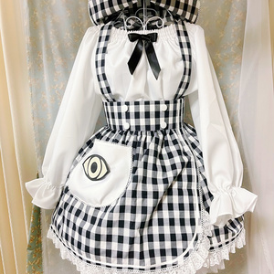 もんステバーホスピタル制服 ギンガムチェック黒