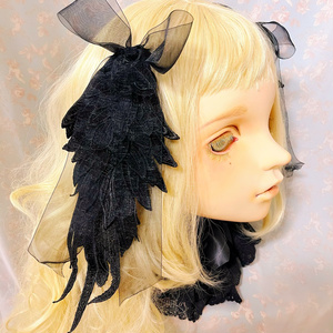 天使の羽のヘアクリップ 黒🎀