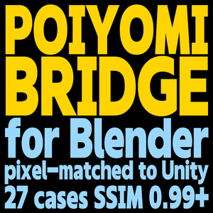 Poiyomi Bridge for Blender - Render your Poiyomi avatar in Blender, pixel-matched to Unity (.mat import, 27 verified cases, unofficial)