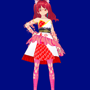 【VRMモデル】ぶらん☆みゅう さくらワンピース 3 Blanc Meow VRM model