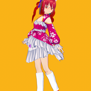 【VRMモデル】ぶらん☆みゅう さくらワンピース2 Blanc Meow VRM model