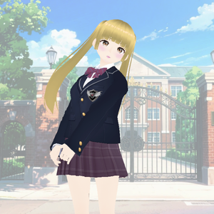 【配信背景・VRoid】放課後の教室と校舎の背景素材4枚セット（歌ってみた・VTuber背景）・紋章付きクラシック学園制服セット（バリエーション別売） [[School Background & VRoid Uniform Set]]