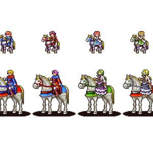 【SRPGstudio】ウィザードナイト（髪型、服装差分）モーション、キャラチップ素材