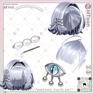 [VRChat]Porcelain Bob Hair｜ポーセリン・ボブヘア 缩略图 3
