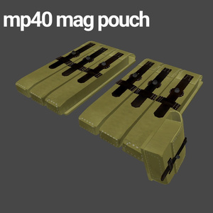 【3Dモデル】MP40 マガジンポーチ (左右セット) 