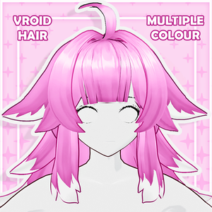 (vroid) hair female preset #6 (multiple colour)