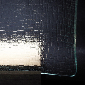 昭和型板ガラス『つづれ』角皿（厚4mm）