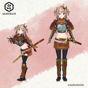 武田 信玄 甲冑鎧 ３Dモデル（女性版）＋剣舞  SHINGEN TAKEDA ARMOR ３D MODEL（WOMEN）＋MOTION 缩略图 3
