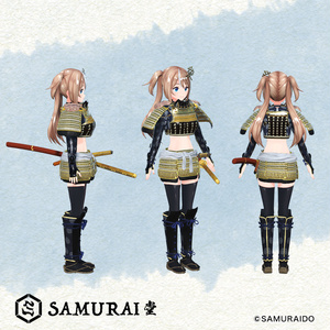 直江 兼続 甲冑鎧 ３Dモデル（女性版）＋剣舞　KANETSUGU NAOE ARMOR ３D MODEL（WOMEN）＋MOTION 缩略图 2