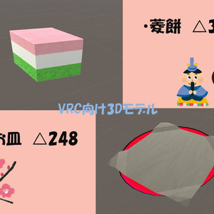 Hishimochi and plates