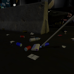 VRChat ワールド　ギミック　掃除機　ごみを吸い込んで消していきます