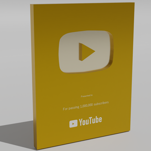 YouTube Gold Award YouTube金の盾 | 3D Model