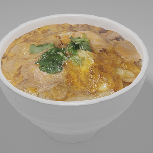 親子丼の3Dモデル