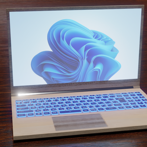 wooden laptop 木製のノートPC | 3D Model