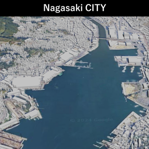 Nagasaki MAP 長崎市周辺の広域3Dモデル | 3D Model