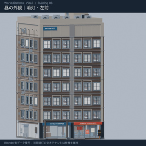 World3DWorks 日本の地方都市 Vol.2 ビルセットB / Japanese Local City Vol.2 Building Set B【Blender / Unity Built-in + URP / FBX】 缩略图 2