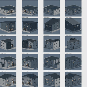 World3DWorks 日本の地方都市 Vol.4 住宅セットB / Japanese Local City Vol.4 Housing Set B【Blender / Unity Built-in + URP / FBX】