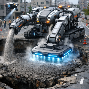道路陥没修復重機