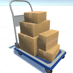 【3Dモデル】台車＆段ボールセット　PushCart CardBoard