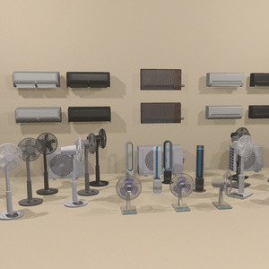 【3DModel】エアコン、扇風機プロップ【19種類(色、動き差分あり)】 缩略图 3