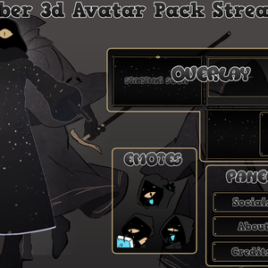 Avatar vtuber 3d Original character vtuber para streamers ente misterioso miedo criatura noche