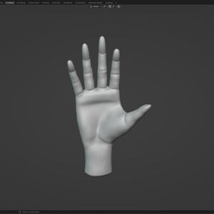 3Dモデル　右手ベース素材（スカルプト練習用）blenderファイル