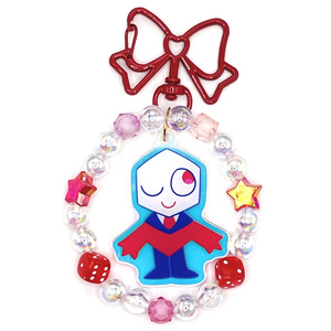 Beaded strap acrylic keychain