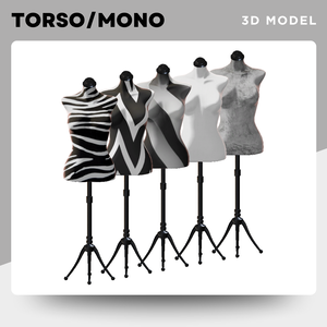 【3Dモデル｜無料あり】モノクロなトルソー